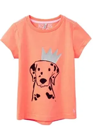 Joules Print-Shirt T-Shirt Dalmatiner mit Krone orange