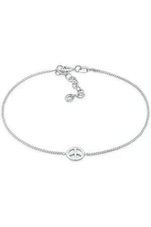 Elli Armband Peace Zeichen Boho Symbol Hippie 925 Silber, Peace-Zeichen silberfarben
