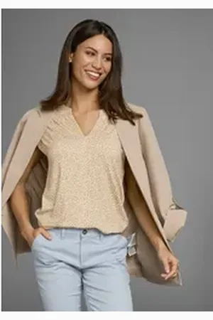 Laura Scott Print-Shirt mit elastischem Saum - NEUE KOLLEKTION grün 40/42