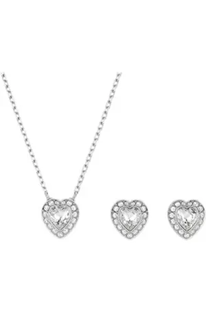 Swarovski Ohrring und Ketten Set Multipack Schmuck Geschenk Ariana Grande Herz, 5720849 (Set, 3-tlg., inkl. Schmuckbox), mit ® Kristall silberfarben