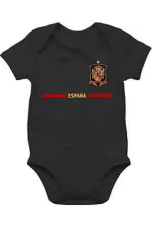 Shirtracer Shirtbody Spanisches Trikot Wappen, España mit Stolz, Spanien Fan-Motiv 2026 Fussball WM Fanartikel Baby schwarz 3/6 Monate