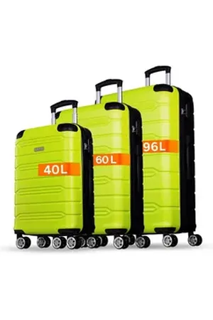 Nowi Hartschalen-Trolley Koffer Hartschalenkoffer mit Zahlenschloss & 8 Rollen Trolley, Zahlenschloss grün 204 cm