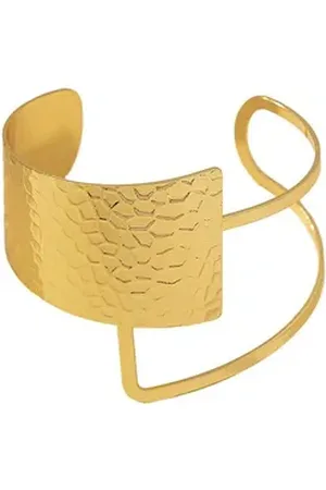 Karma Armreif Gold oder Silber modern Größenverstellbar modern Damenarmreif (Geschenk für Sie Damen Frauen), Legierung goldfarben
