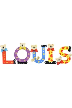 Playshoes Deko-Buchstaben (Set, 5 St), Kinder Holz-Buchstaben Namen-Set "LOUIS" in bunten Farben bunt