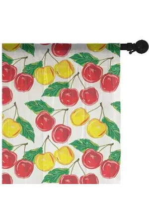 Abakuhaus Gardine schiere Drapierung für Hochzeit Party 2 Panels, Obst Grafik Farbige Kirschen gelb|grün|rot 274 cm x 135 cm