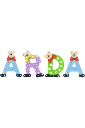 Playshoes Deko-Buchstaben (Set, 4 St), Kinder Holz-Buchstaben Namen-Set "ARDA" in bunten Farben bunt