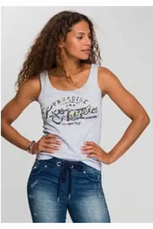 KangaROOS Tanktop mit blumigem Puff-Print grau 48/50 (XL)