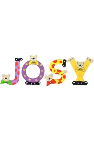 Playshoes Deko-Buchstaben (Set, 4 St), Kinder Holz-Buchstaben Namen-Set "JOSY" in bunten Farben bunt
