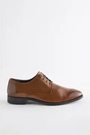 Next Unifarbene Derby-Schuhe aus Leder Schnürschuh (1-tlg) braun 44 EU