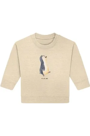 Mr. & Mrs. Panda Longpullover Pinguin marschieren 12. - 18. Monat - Natural Raw - Geschenk, Familie (1-tlg) weiß 12. - 18. Monat