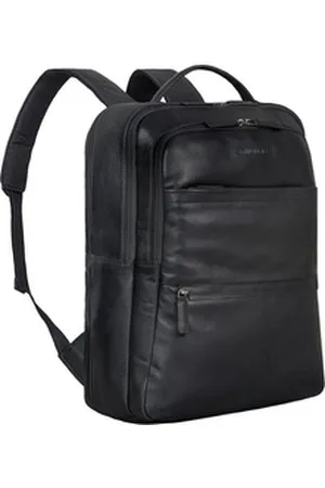 STILORD Notebookrucksack "Abel" Schlanker Lederrucksack mit 15,6 Zoll Laptop-Fach Herren Damen schwarz