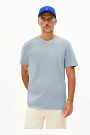 Armedangels Print-Shirt MAARKOS GMT DYE Herren (1-tlg) Midweight T-Shirt aus Bio-Baumwolle blau XL