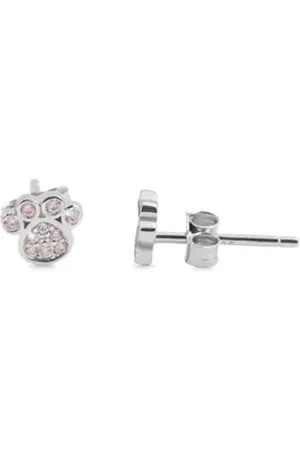 Akzent Ohrring-Set Dorina Echt Silber Ohrstecker, Pfoten mit Zirkoniabesatz, (Paar), Mädchen Ohrring silberfarben