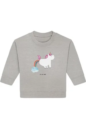 Mr. & Mrs. Panda Longpullover Einhorn Pupsen 12. - 18. Monat - Heather Grey - Geschenk, Unicorn, Ba (1-tlg) grau 12. - 18. Monat