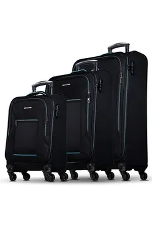 Nowi Trolley Weichschalenkoffer mit Rollen & Zahlenschloss – leicht & robust, Telekopgriff blau|schwarz 189 cm