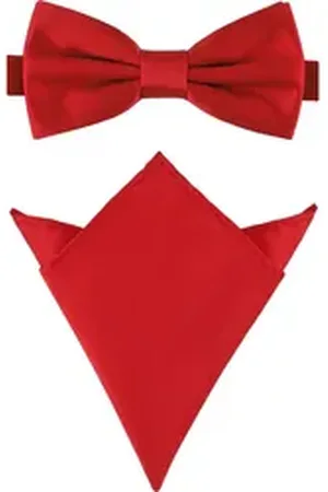 Ladeheid Fliege Herren Schmale Fliege & Einstecktuch Set M/P (12cm x 6cm, 22cm x 22cm) rot