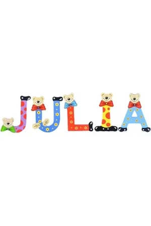Playshoes Deko-Buchstaben (Set, 5 St), Kinder Holz-Buchstaben Namen-Set "JULIA" in bunten Farben bunt