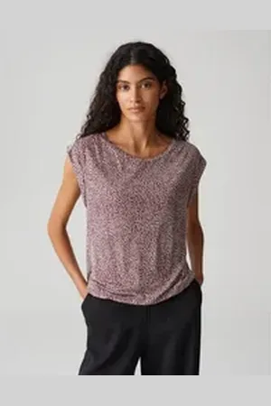 Opus Print-Shirt STRUKI MINIMAL Regular aus ECOVEROTM Viskose rot 42