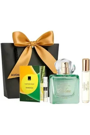 Avon Eau de Parfum TTA THIS LOVE Set Eau de Parfum 50ml, Taschenspray 10ml, Geschenk, 4-tlg., Floraler Damenduft mit edler Verpackung und Reisegröße