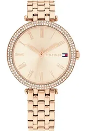 Tommy Hilfiger Quarzuhr NATALIE 1782721, Armbanduhr, Damenuhr, Glaskristalle, Edelstahlarmband goldfarben