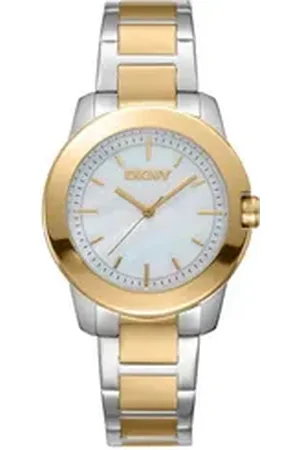 DKNY Quarzuhr Park Ave Midi - Zweifarbig Silber und Gold, (Set) silberfarben
