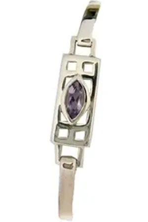 HOPLO Silberarmband Mackintosh, Armreifen 925er Silber mit Stein Amethyst silberfarben