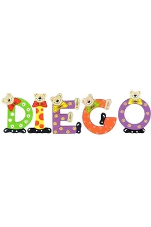 Playshoes Deko-Buchstaben (Set, 5 St), Kinder Holz-Buchstaben Namen-Set "DIEGO" in bunten Farben bunt