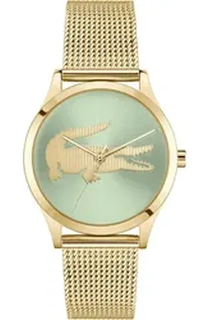 Lacoste Quarzuhr CROCODELLE 2001417, Armbanduhr, Damenuhr, Edelstahlarmband, analog goldfarben