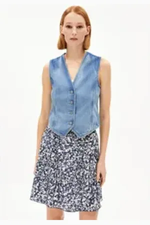 Armedangels Blouson SINERIAA Damen Weste aus Hanf-Mix Regular Fit (1-St) Regular Fit blau L/40/42