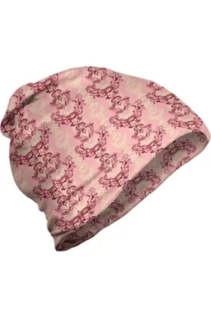 Abakuhaus Beanie Wandern im Freien Antique Oriental Weiche Rococo Damast rosa|rot