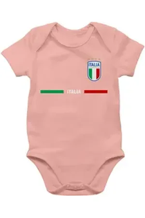 Shirtracer Shirtbody Italien Trikot Wappen, Italia mit Stolz, Italienisches Fan-Motiv 2026 Fussball WM Fanartikel Baby rosa 6/12 Monate