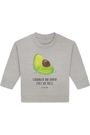 Mr. & Mrs. Panda Longpullover Avocado Schwangerschaft 6. - 12. Monat - Heather Grey - Geschenk, Ges (1-tlg) grau 6. - 12. Monat