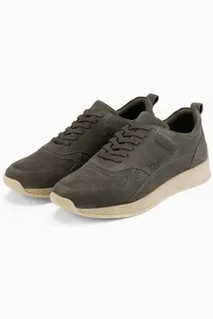 Ombre Clothing Leichte, sportliche Herren-Sneaker aus Wildleder Sneaker atmungsaktives Mesh-Innenfutter grün 41 EU