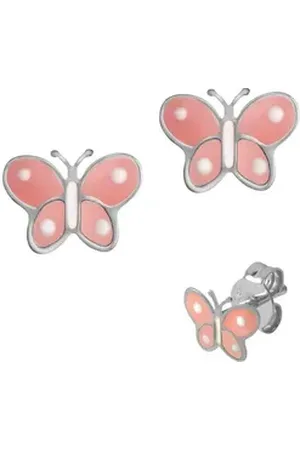 Firetti Paar Ohrstecker Schmuck Geschenk Silber 925 Ohrschmuck Schmetterling Erstohrstecker, Made in Germany blau|bunt|rosa|silberfarben