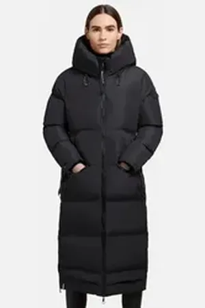Khujo Steppmantel Aroma-YM Gesteppter Damen Wintermantel mit hohen Gehschlitzen schwarz S (36)