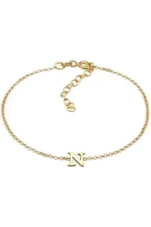 Elli Armband Buchstaben Initialen Anhänger N 925 Silber, Buchstabe silberfarben
