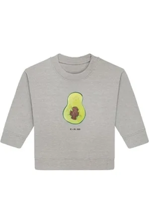 Mr. & Mrs. Panda Longpullover Avocado Kern 12. - 18. Monat - Heather Grey - Geschenk, lächeln, Gesu (1-tlg) grau 12. - 18. Monat