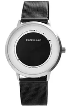Excellanc Quarzuhr EX0549 Herrenuhr mit Edelstahl Meshband, Herrenuhr Edelstahl