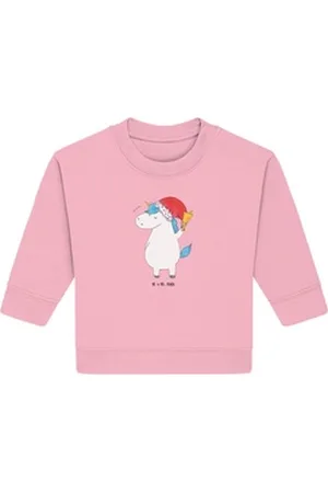 Mr. & Mrs. Panda Longpullover Einhorn Weihnachtsmann 12. - 18. Monat - Cotton Pink - Geschenk, Einh (1-tlg) rosa 12. - 18. Monat