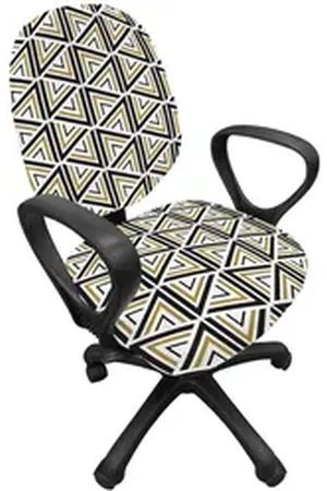 Abakuhaus Bürostuhlhusse dekorative Schutzhülle aus Stretchgewebe, Modern Triangle förmigen Linien schwarz