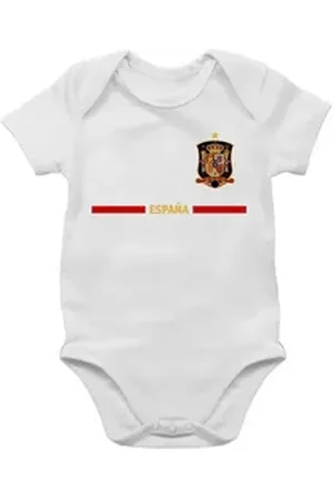 Shirtracer Shirtbody Spanisches Trikot Wappen, España mit Stolz, Spanien Fan-Motiv 2026 Fussball WM Fanartikel Baby weiß 1/3 Monate