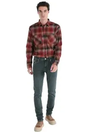 Colins Stretch-Jeans 044 Karl Straight Fit, niedrige Taille, gerades Bein, grüne Herrenhose 28-32