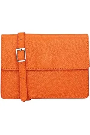 Harpa Umhängetasche June, aus echtem Leder orange 4 cm