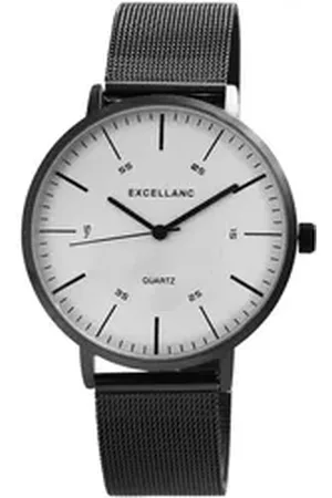 Excellanc Quarzuhr EX0555 Herrenuhr mit Edelstahl Meshband, Herrenuhr Edelstahl