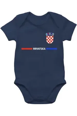 Shirtracer Shirtbody Kroatisches Trikot Wappen, Hrvatska mit Stolz, Hrvatska-Fans 2024 Fussball EM Fanartikel Baby blau 12/18 Monate