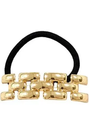 Karma Haargummi vers. Modelle Schwarz Gold Metall Damen Haarzopf Haarschmuck modern, Damenhaarschmuck, Damenhaargummi Damenhaarzopf goldfarben