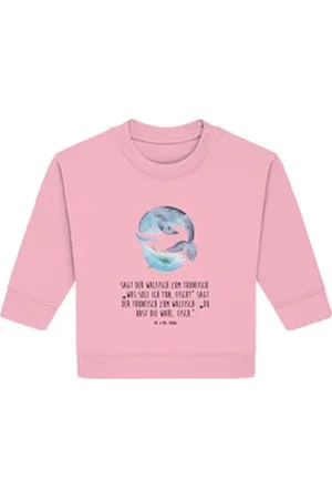 Mr. & Mrs. Panda Longpullover Walfisch Thunfisch 12. - 18. Monat - Cotton Pink - Geschenk, lustige (1-tlg) rosa 12. - 18. Monat