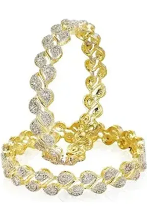 YouBella Armreif Set Gold Plated Armreifenset für Frauen & Mädchen, Bangle Set (Enthaltene Komponenten: 1 Armreifen-Set, Party-Kleidung, Stilvoll, Geeignet für alle Anlässe), Hautfreundlich, Am besten zum Verschenken 2.8
