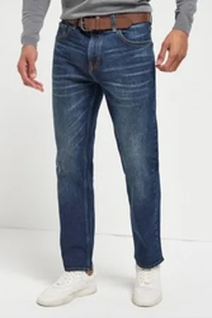 Next Straight-Jeans Straight Fit Jeans mit Gürtel (2-tlg) blau 36