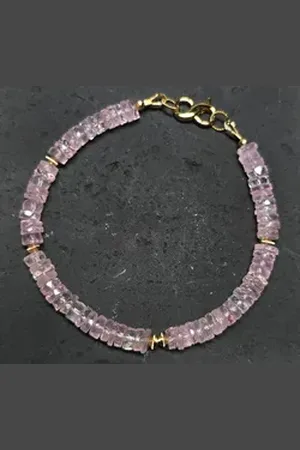 Golden Charm-Armband Rosenquarz Armband, Heilarmband, Liebesarmband, Geschenke für Sie 20 cm